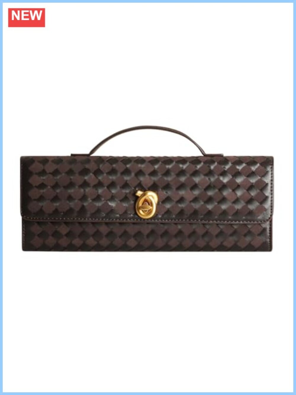 Woven PU Leather Evening Clutch Handmade Crossbody Shoulder Bag